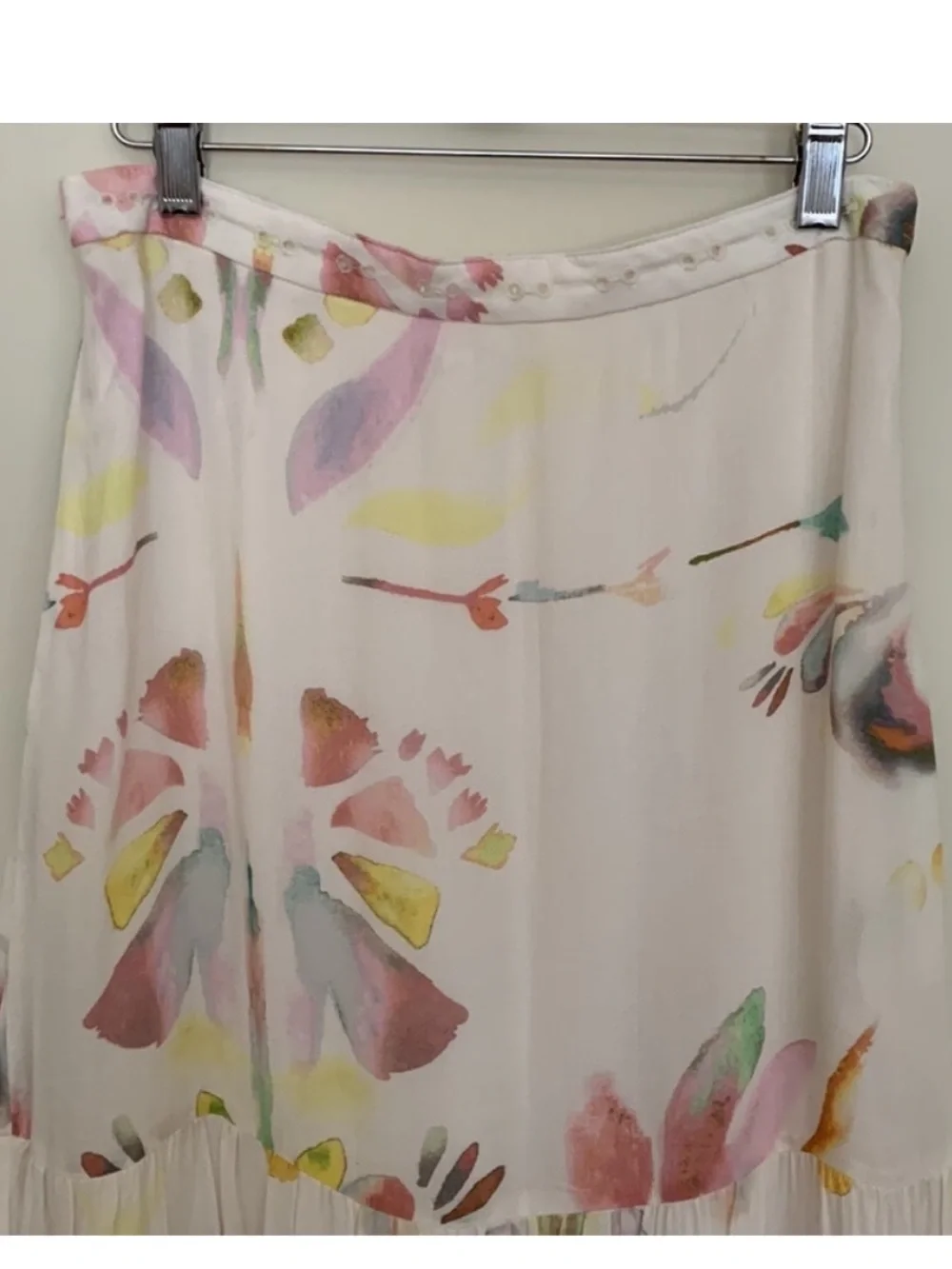 Free People Watercolor Floral Skirt Soft Pastel Print